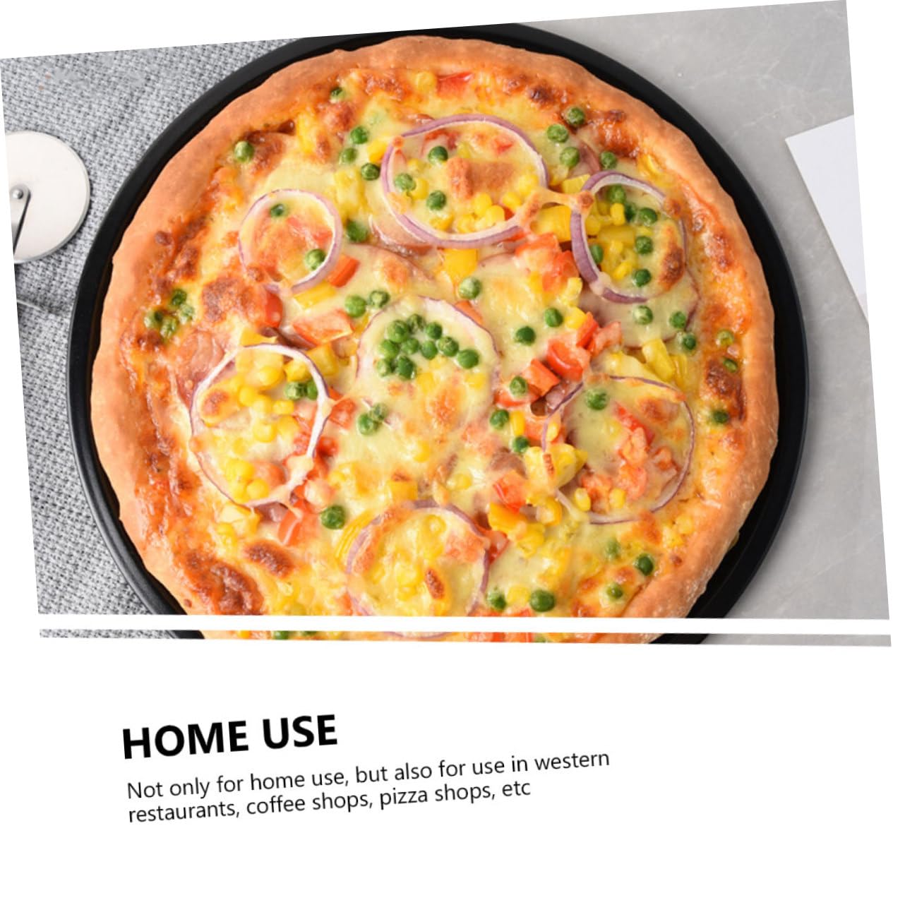 Amosfun Teglia Carbonio Pizza al per Acciaio Antiaderente Rotonda