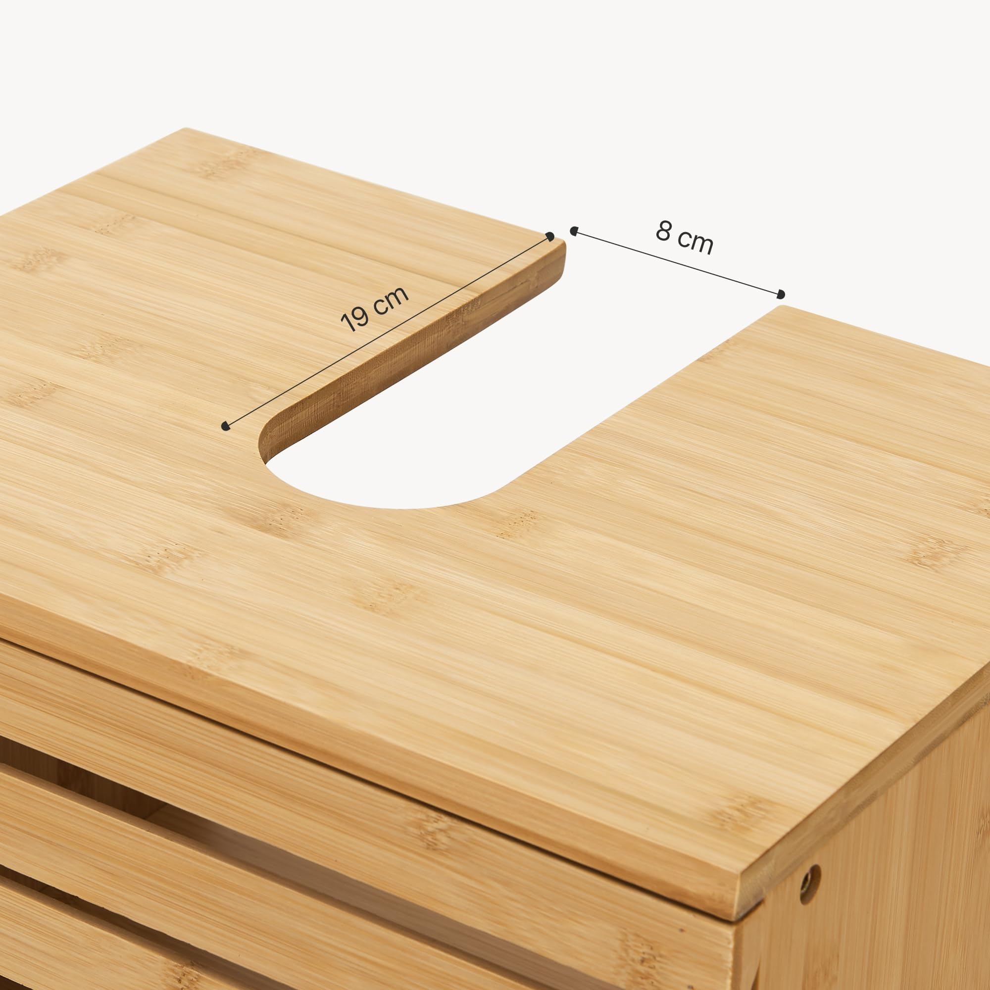 [en.casa] Mueble para Debajo del Lavabo Iveland con 2 Compartimentos Cerrados Mueble Auxiliar Baño con Puerta de Rejilla Ventilación Óptima Bambú 60 x 100 x 45 cm - Natural