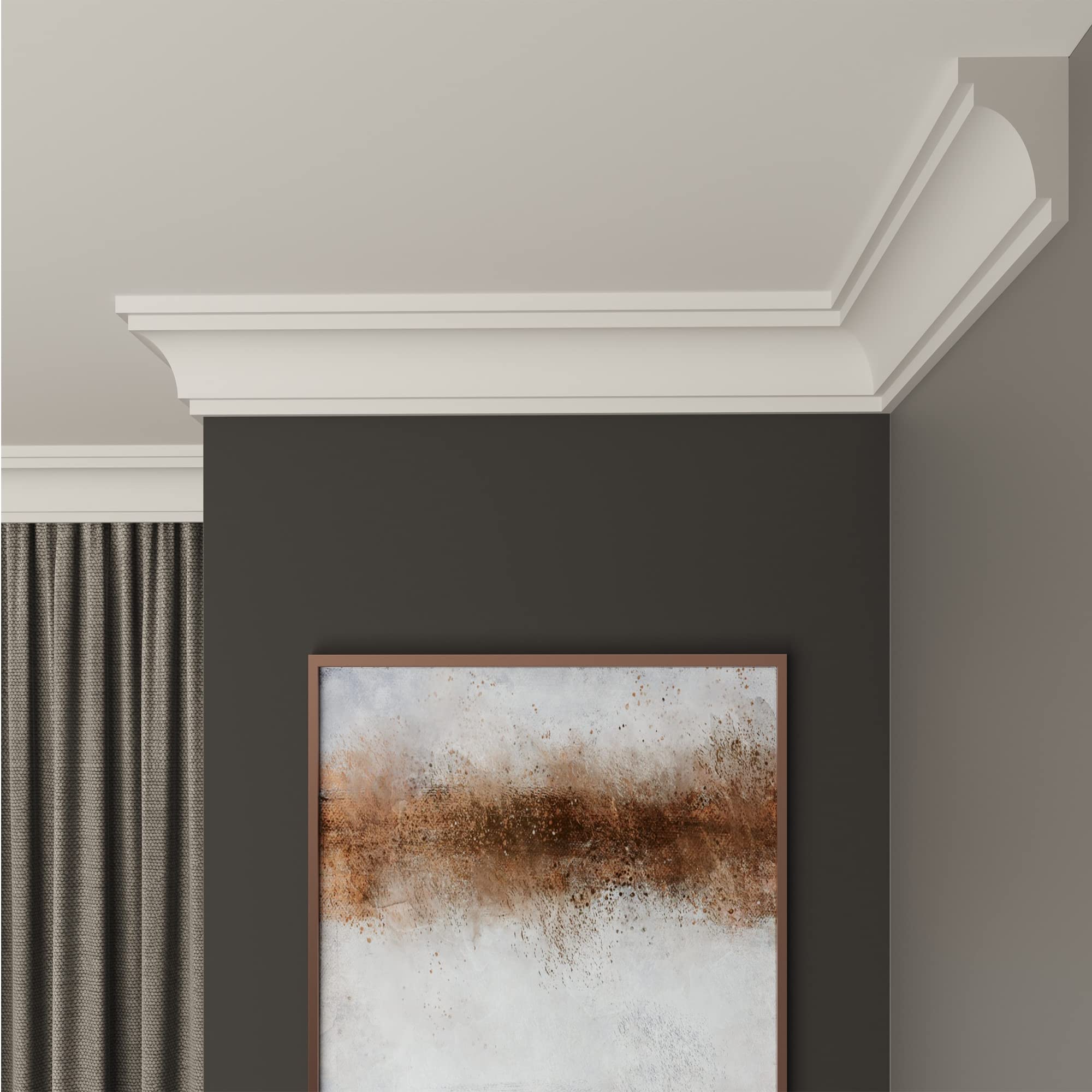 FAST DECOR Decorative Coving for Ceilings, Premium Extruded Polystyrene Cornice Coving, Lightweight Ceiling Moulding Trim, Flexible and Durable Ceiling Cornice Trim (CS04, 10M (5 Length))