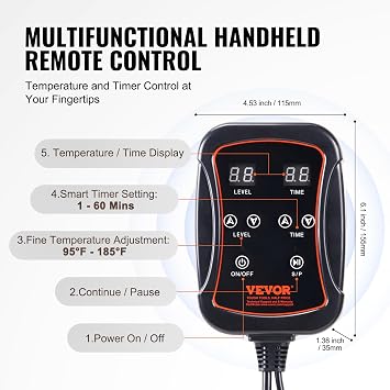 VEVOR Sauna Blanket for Detoxification, Portable Far Infrared Sauna for Home Relaxation, 1-6 Level Adjustable Temprature Rannge 95-185F, 1-60 Minutes Timer, Far Infrared Carbon Heating Sauna Bag