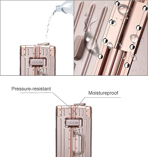 Miniatura 7 de Somago Equipaje de mano con ruedas giratorias de 20 pulgadas, maleta ligera incorporada con marco de aluminio TSA, maletas rígidas de PC, maleta de