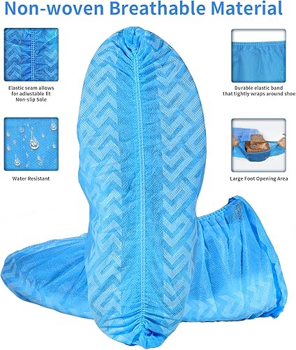 Miniatura 7 de Fundas desechables para zapatos, paquete de 200 (100 pares)  Botines reutilizables de CPE de alta calidad, impermeables, duraderos, para interiores