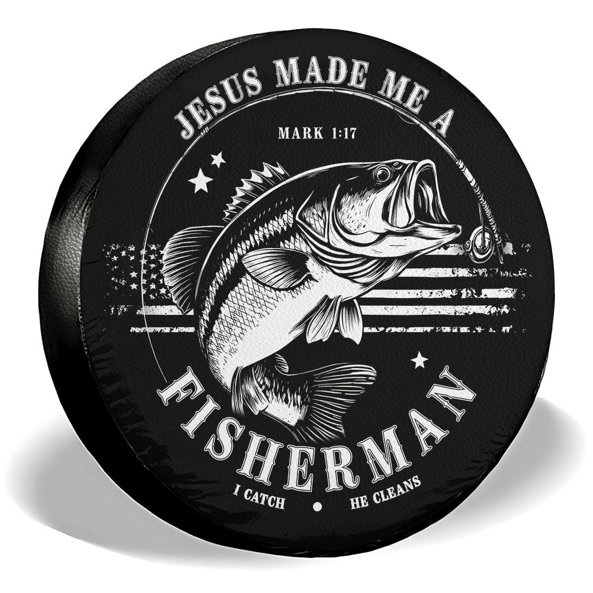 GENANY Fishing Father's Day PVC Spare Tire Cover for RV Trailer, Waterproof, No Camera Hole, Size 16 Fits 29-31 Inch