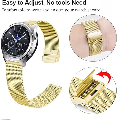 Miniatura 2 de Correas compatibles con Samsung Galaxy Watch de 1.81 pulgadas  Galaxy 3 de 1.77 pulgadas  Gear S3, correa de repuesto de malla metálica de acero