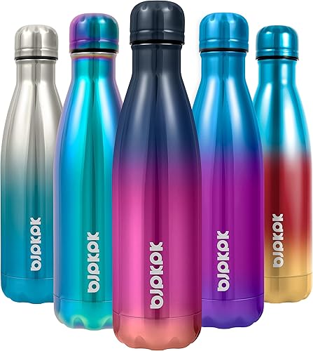 Miniatura 110 de BJPKPK Botellas de agua aisladas de 17 onzas, botellas de agua deportivas de acero inoxidable que mantienen el frío y el calor para viajes, aptas