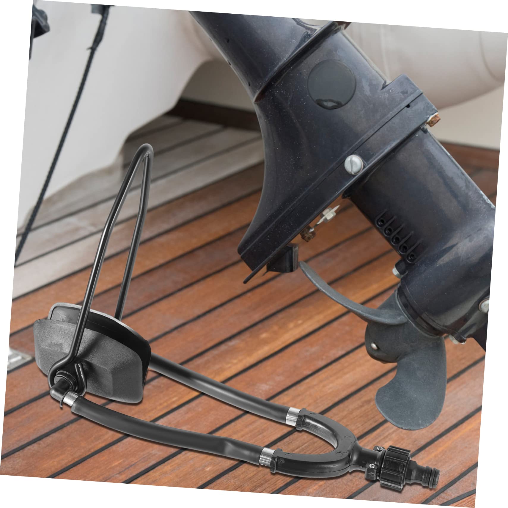 HEMOTON Bootszubehör Stahlmotor Reinigungsset mit Doppelstrom Motorspülung und Rechteckiger Spülklappe für Außenbordmotoren und Sterndrives Booten und Schiffen