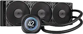 CORSAIR NAUTILUS 360 RS LCD Cooler Líquido de CPU, 360mm, Compatível com Intel 1851/1700 e AMD AM5/AM4, Alumínio e Cobre, 420-2100 RPM