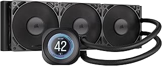 CORSAIR NAUTILUS 360 RS LCD 液体CPU クーラー – 2.1 インチIPS LCD スクリーン – RS120 ファン – 360mm ラジエーター – Intel® LGA 1851/1700、AMD® AM5/AM4 に対応 – デイジーチェーン接続対応 – ブラック CW-9061033-WW