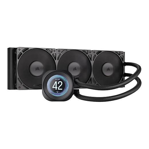 CORSAIR NAUTILUS 360 RS LCD Flüssig-CPU-Kühler – 360mm AIO – Schwarz