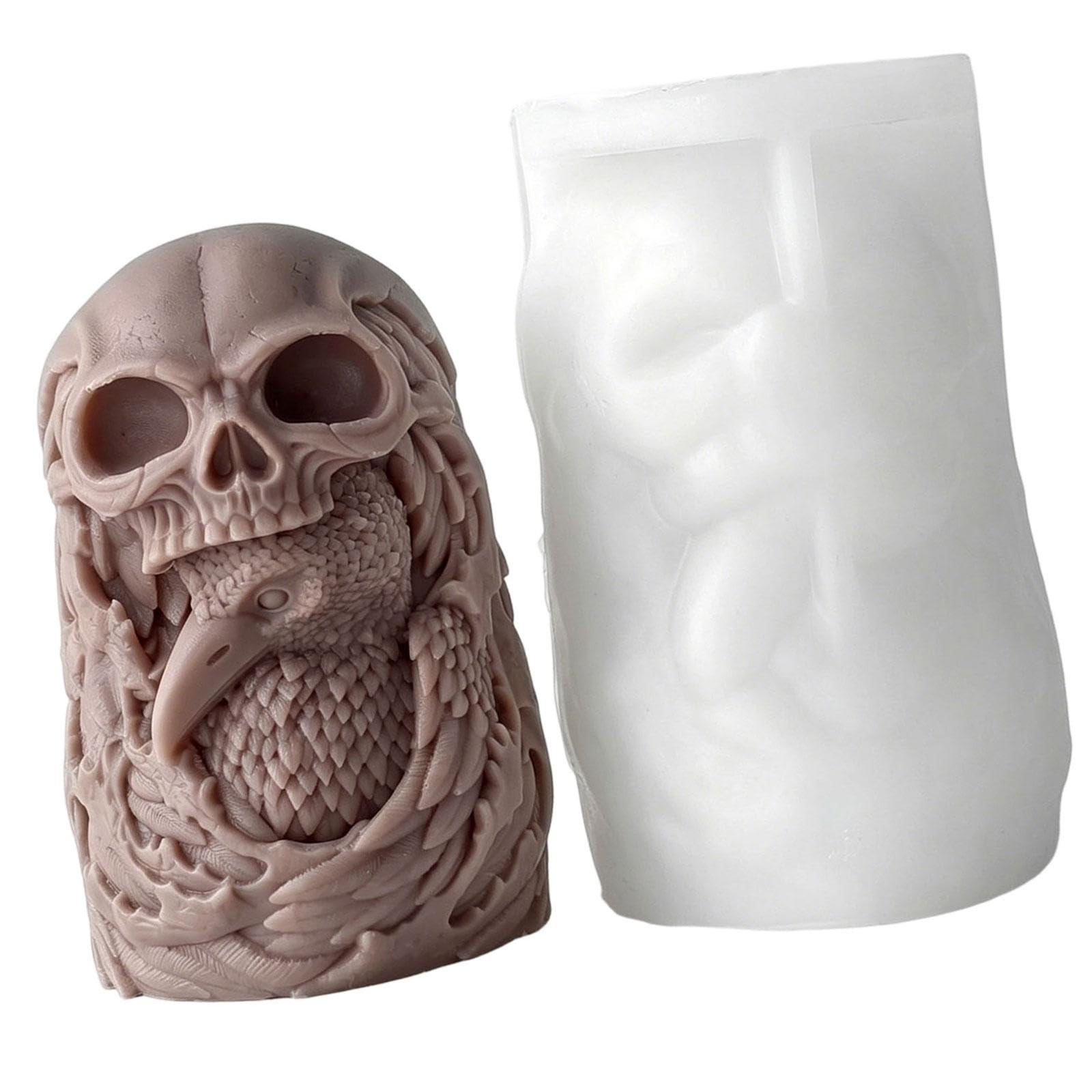 Fazvncv Creative Silicone Skull for Resin Craft and Home Decoration Halloween Decoration