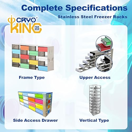 Miniatura 7 de Estante para congelador de acero inoxidable de 20 pozos (4 x 5), dimensiones de aproximadamente 22.05 x 5.51 x 11.42 pulgadas, tipo de marco para