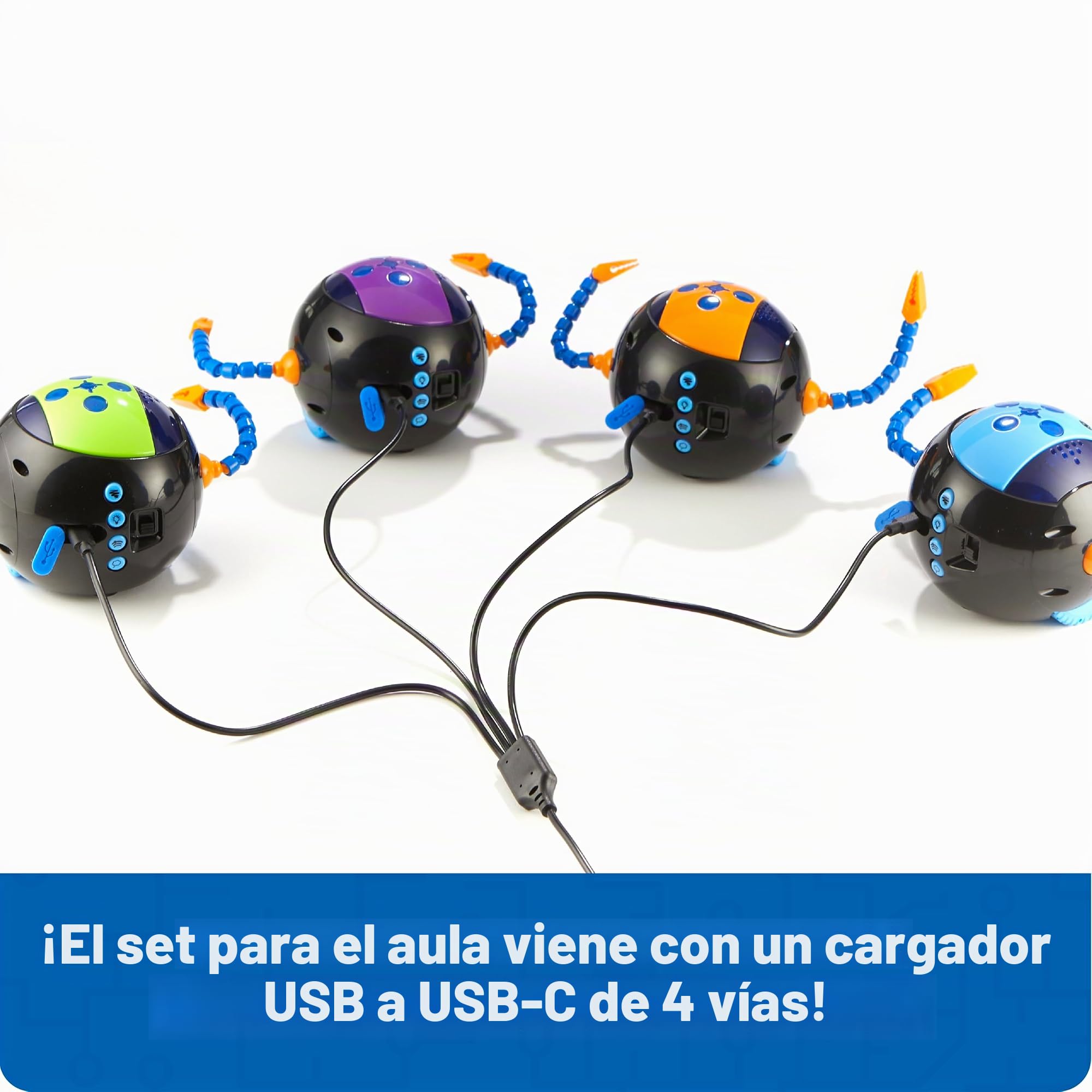 Learning Resources Cooper Robot Stem Set de Aula LER3118, A Partir de 5 Años, Programación Sin Pantalla, Colaboración Escolar, Incluye 4 Robots