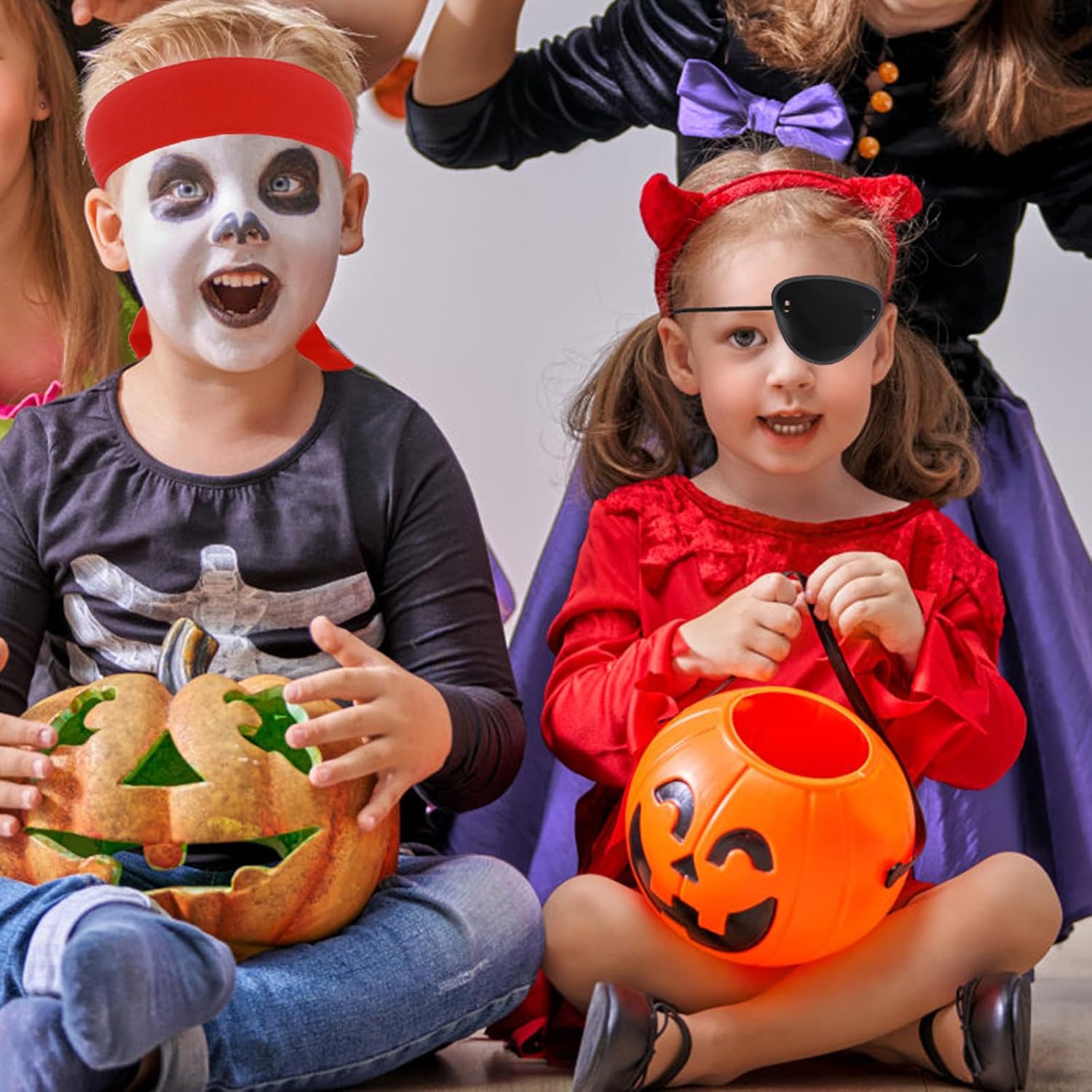 Grevosea 4 Pcs Pirate Costume Accessories, Red Headband and Black Eye Patch Costume Party Supplies for Pirate-Themed Parties Cosplay - Image 8