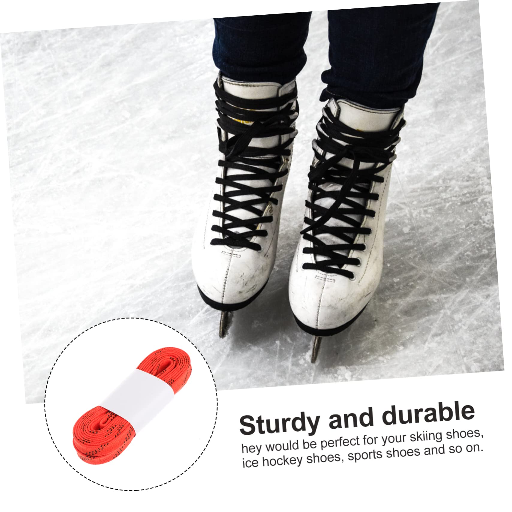 Toddmomy Lacets de Hockey Cirés Antigel Lacets pour Patins de Hockey et Ski Orange