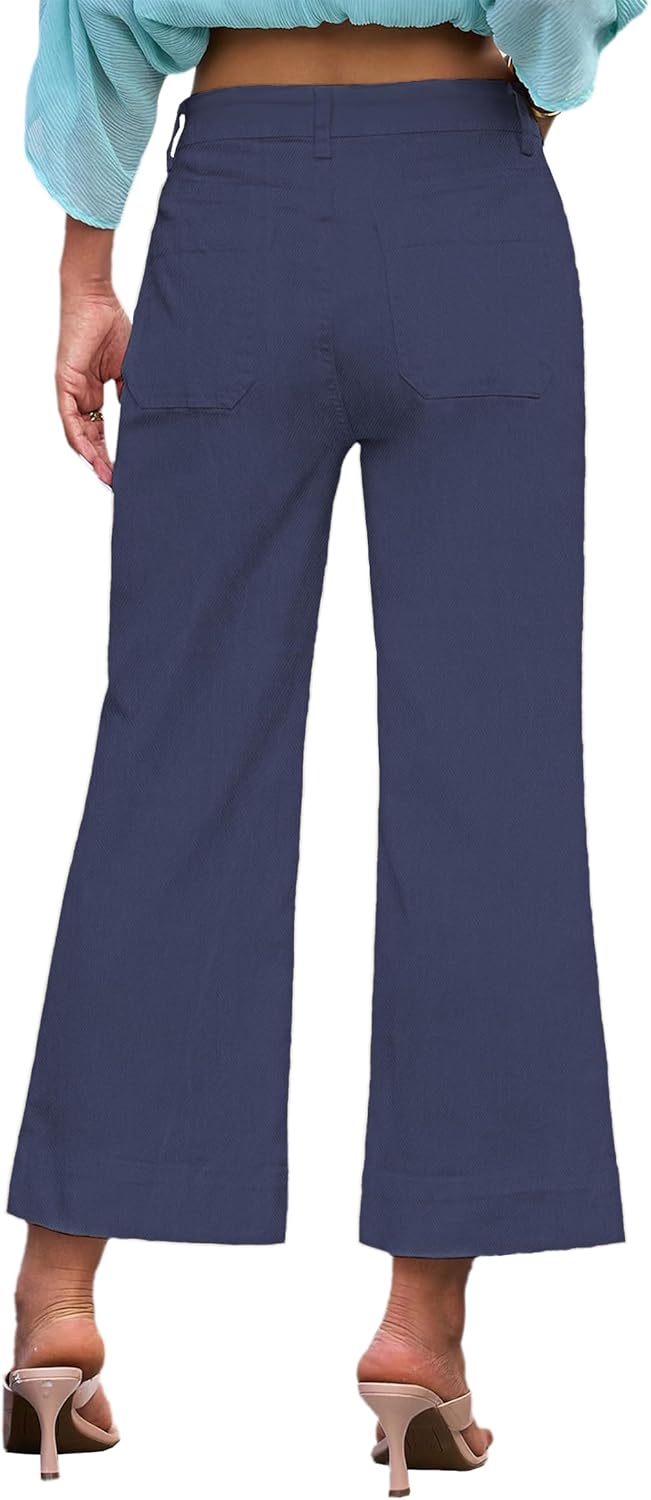 Wide Leg Jeans for Women Trendy High Waisted Flare Jeans Cropped Pants Stretchy Baggy - Image 5