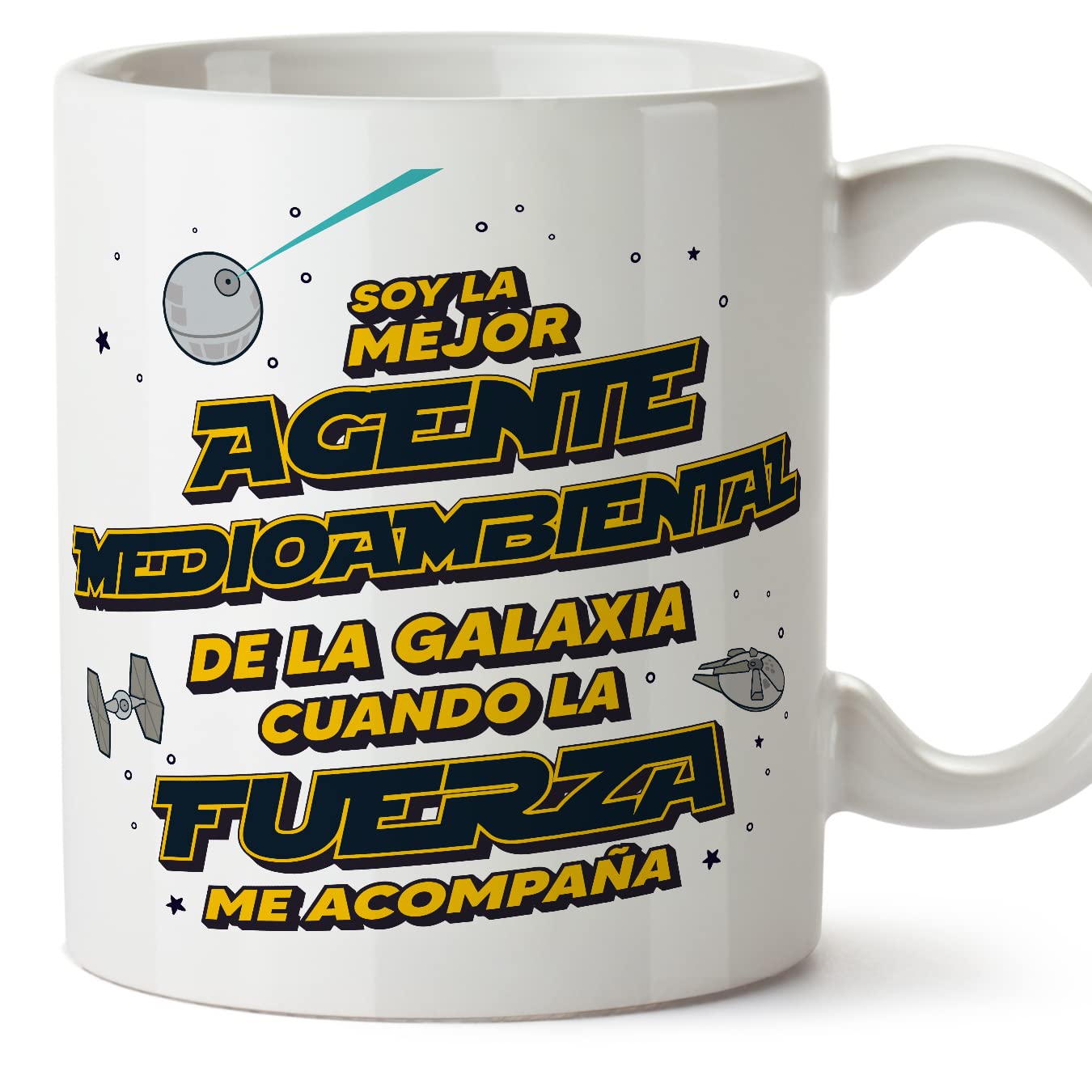 MUGFFINS Tazas para JEFE hombre - En Español - Mejor de la Galaxia Cuando Fuerza me Acompaña - 11 oz / 330 ml - Regalo original y divertido — view 93