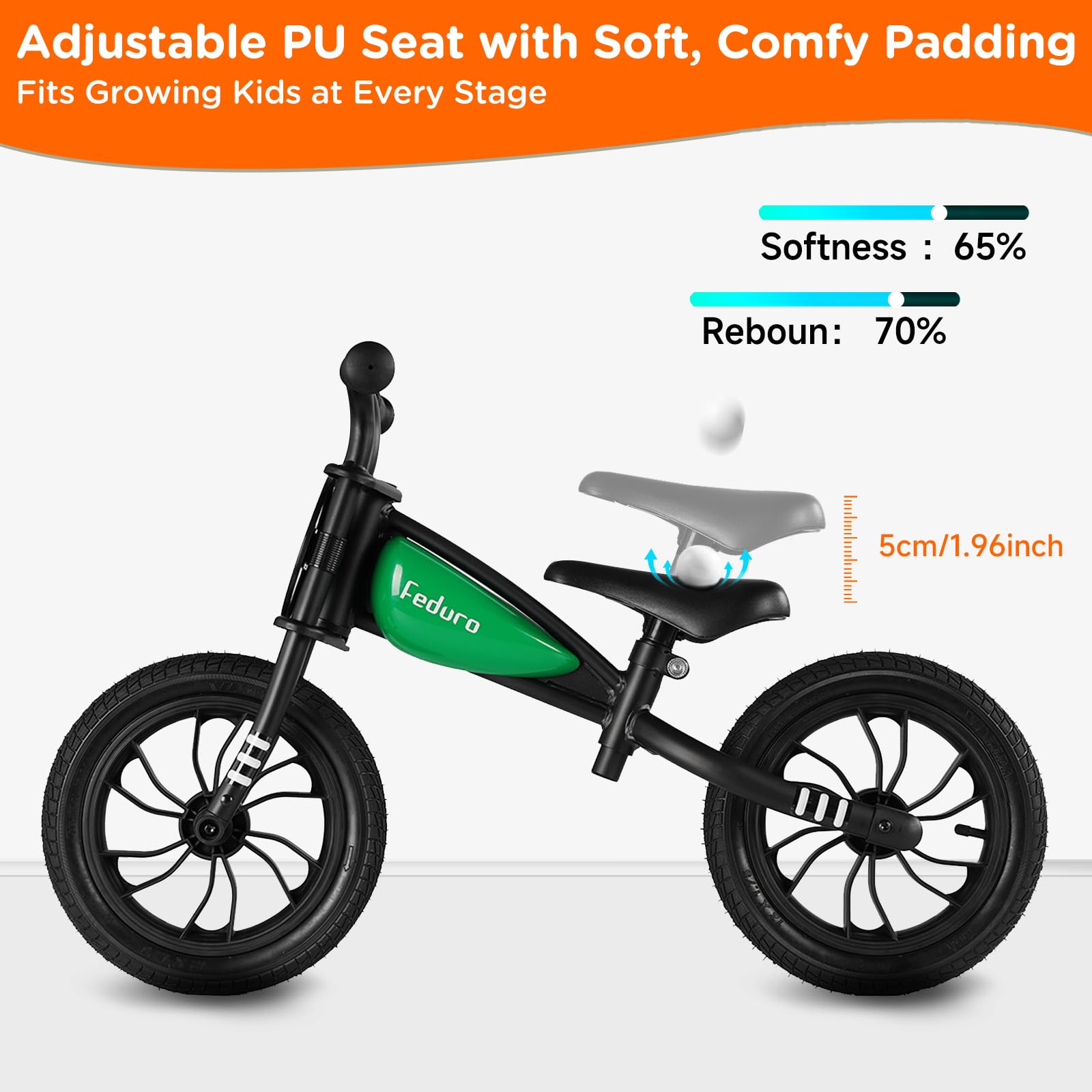 QPLAY Bicicletas de equilibrio para niños y niñas de 3 a 6 años, bicicleta de empuje de 12 pulgadas para niños pequeños sin pedal, bicicleta de equilibrio con asiento ajustable, juguete de regalo