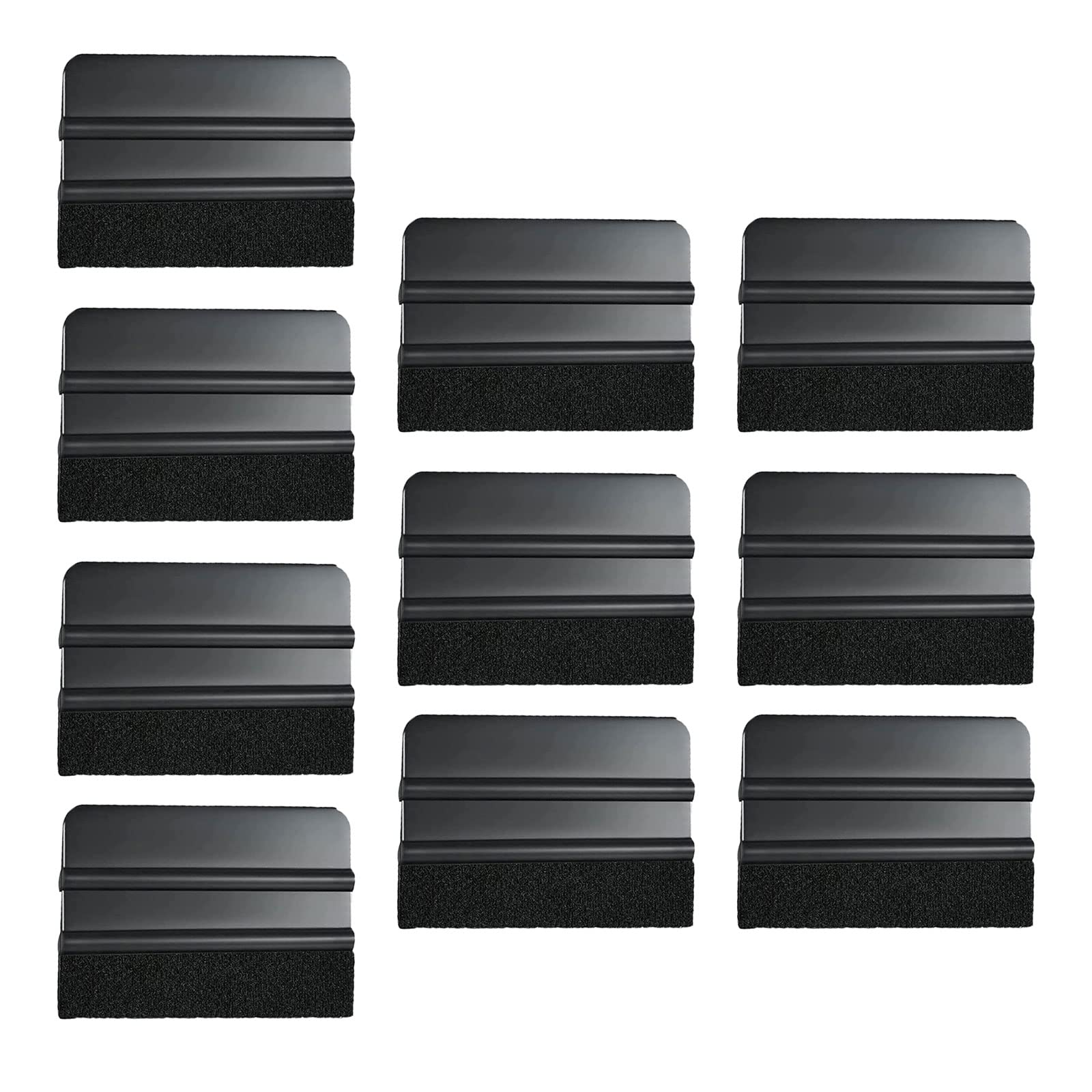 Tsophreniq 10pcs Fabric Felt Squeegee for Car Wrap Carbon Film Application Tools Window Tinting Clean Stickers Decal Scrapers Scraper Foil Squeegee Wrap Auto Home-office Sticker Install Cleaning