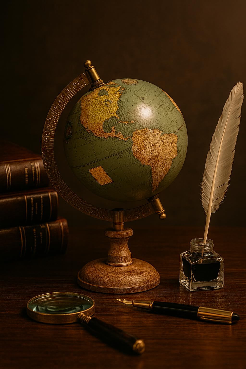 Globe terrestre, Globe terrestre Vintage avec Pied, diamètre 12,5cm