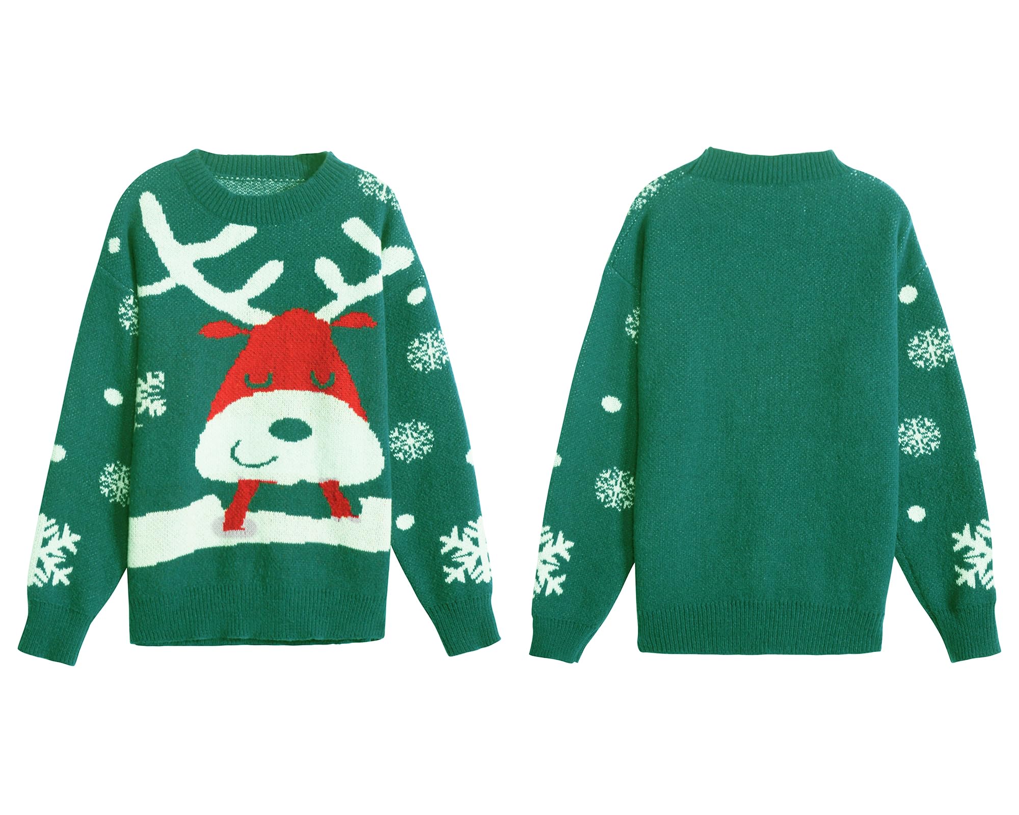 Damen/Herren hässliche Weihnachtspullover Pullover Urlaub Premium High Density Stretch Weich Nicht Juckreiz