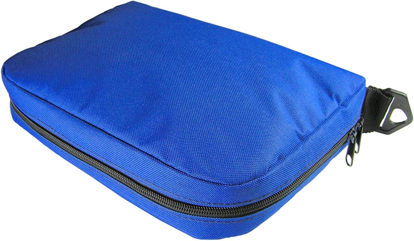 Deluxe Large TENS Case (Blue) for Travel Carrying Storage of TENS Machine Muscle Stimulator or Pulse Massager