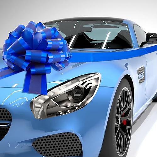 Miniatura 5 de Lazo grande para automóvil de 20 pulgadas, lazo gigante para automóvil, lazo grande para envolver regalos con cinta de 20 pies para regalo,