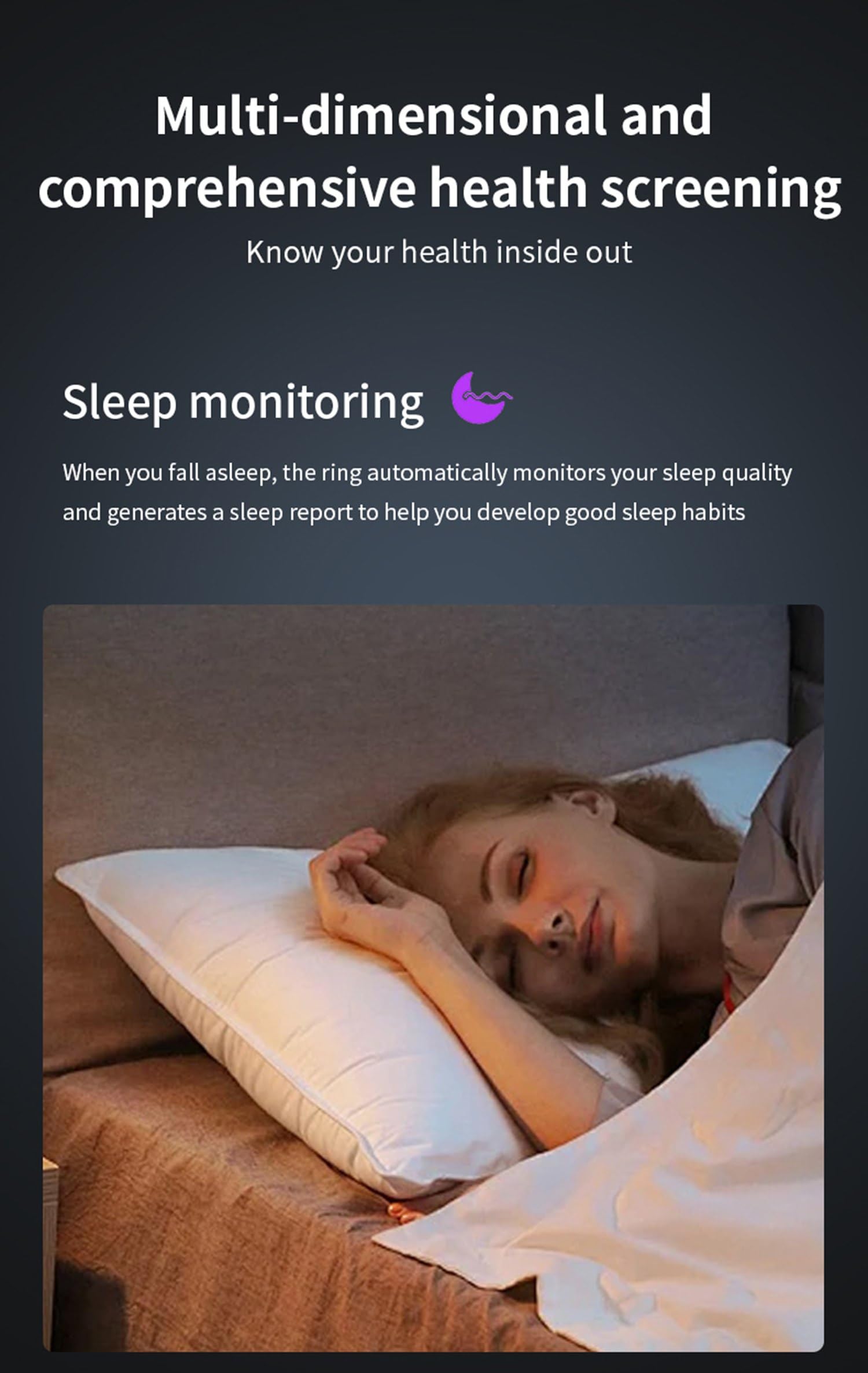 Smart Ring IP68 Smart Ring per donne uomini w/sonno frequenza cardiaca pressione sanguigna monitoraggio ossigeno impermeabile fitness tracker argento #10