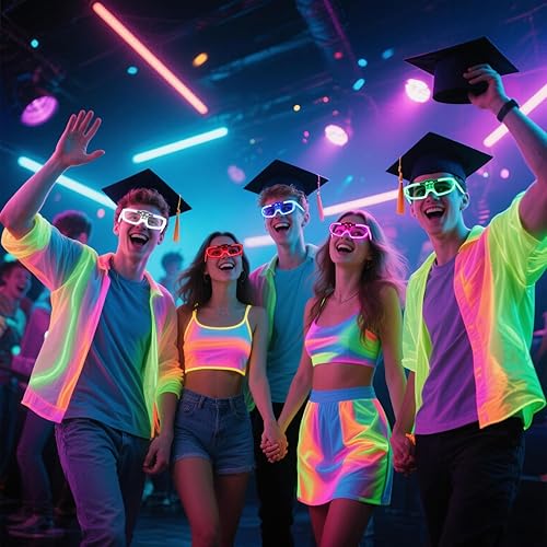 Miniatura 10 de 168 piezas de suministros de fiesta brillantes, 5 globos brillantes, 12 varillas de espuma, 15 lentes LED, 8 diademas de orejas de conejo, 100