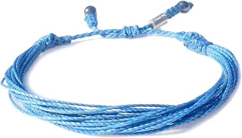 Custom Sized Light Blue Awareness Bracelet for Prostate Cancer, Graves Disease, Cushing Syndrome - Handmade Adjustable Pull Cord Cause Jewelry for