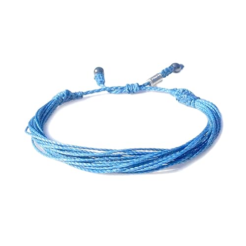 Custom Sized Light Blue Awareness Bracelet for Prostate Cancer, Graves Disease, Cushing Syndrome - Handmade Adjustable Pull Cord Cause Jewelry for