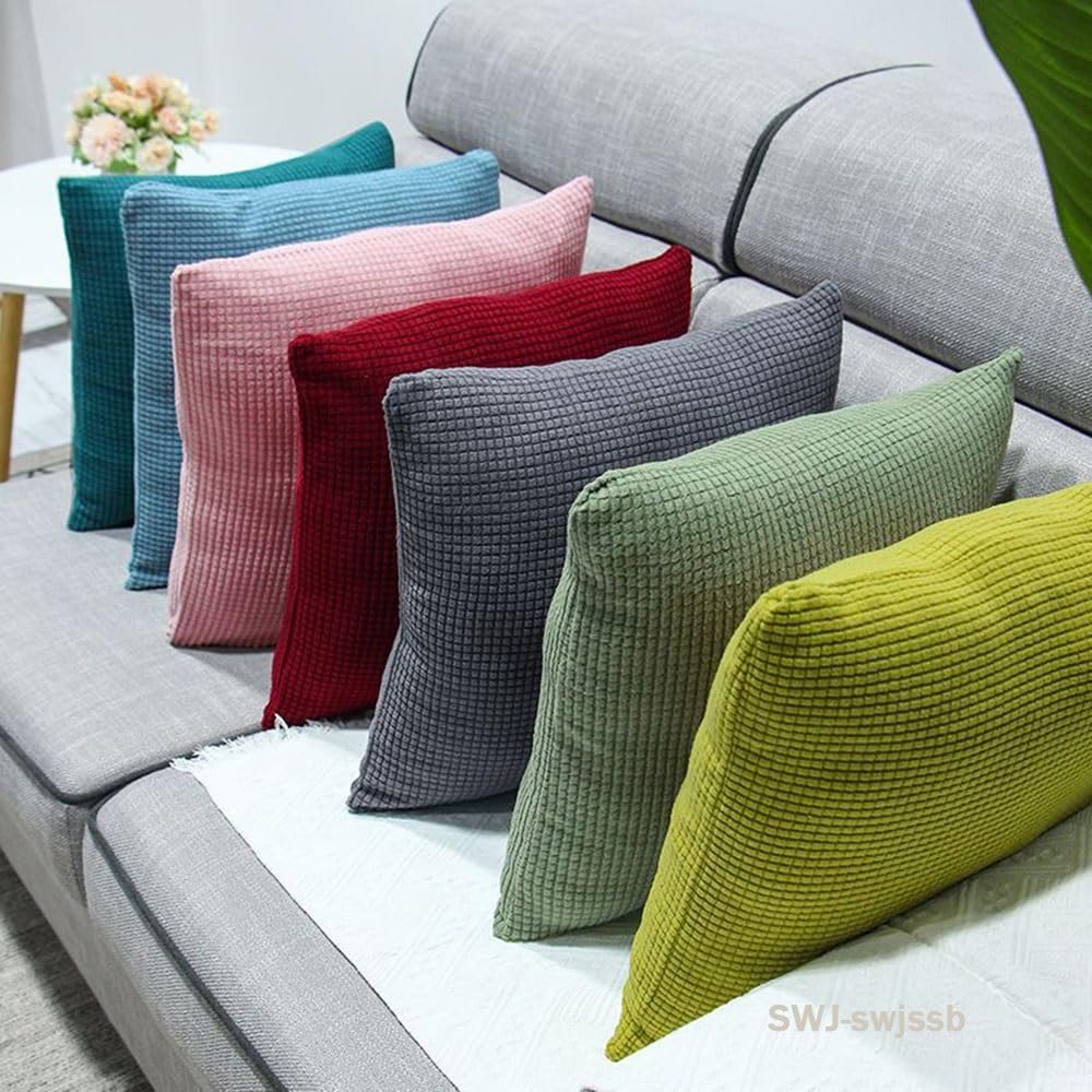 RTSFKFS Fodere per Cuscini 80x80 Quadrato Copricuscini Divano Federa Cuscino 50x50 Copri Cuscino Letto Decorazione Fodere Cuscini 60x60 Extra Large Sofa Pillow Covers(Nero Grigio,80x80cm 1pc