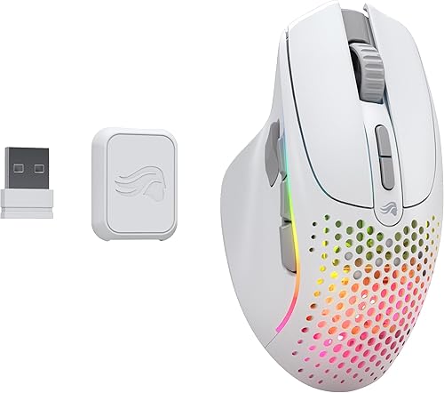 Miniatura 10 de Glorious Mouse inalámbrico para juegos modelo I 2 para juegos, híbrido de 2.4 GHz y Bluetooth, 2.65 oz superligero, 9 botones (2 intercambiables),