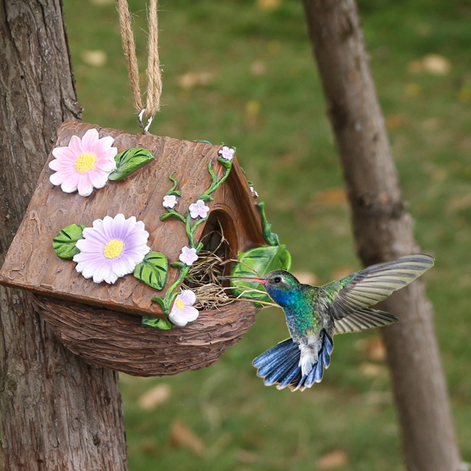 Générique Maison Nid Oiseaux Nichoir Résistant Au Vent | Cabane Nichoir Pour jardin, cour, balcon, porche, moineau, perruche, inséparable, conure, calopsitte et