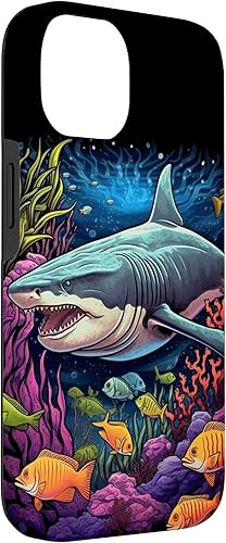 Vista 6 de Funda para iPhone 12/12 Pro Tiger Shark Sea Ocean Underwater Shark Lover