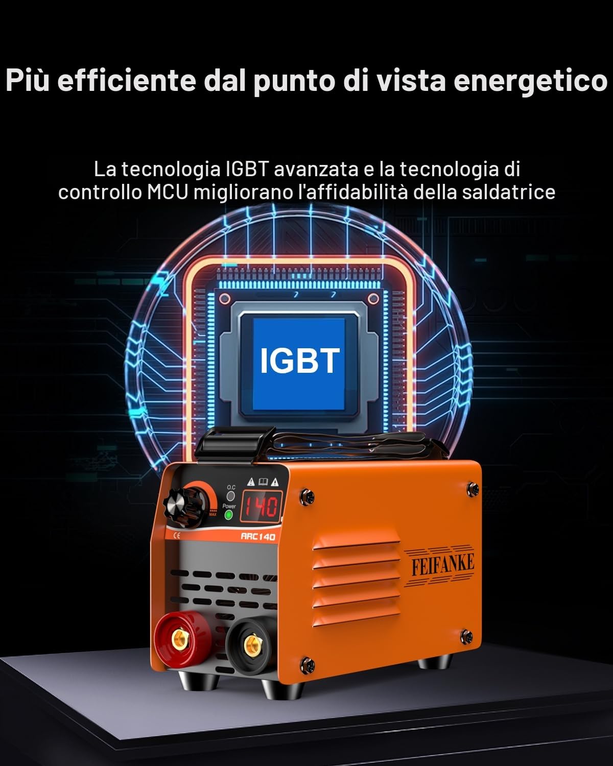 FEIFANKE ARC140 Ultra Mini Saldatrice Inverter 140A IGBT DC Saldatrice Elettrodo con sollevamento TIG, Display LED, Anti-Stick, 210 x 130 x 90 mm
