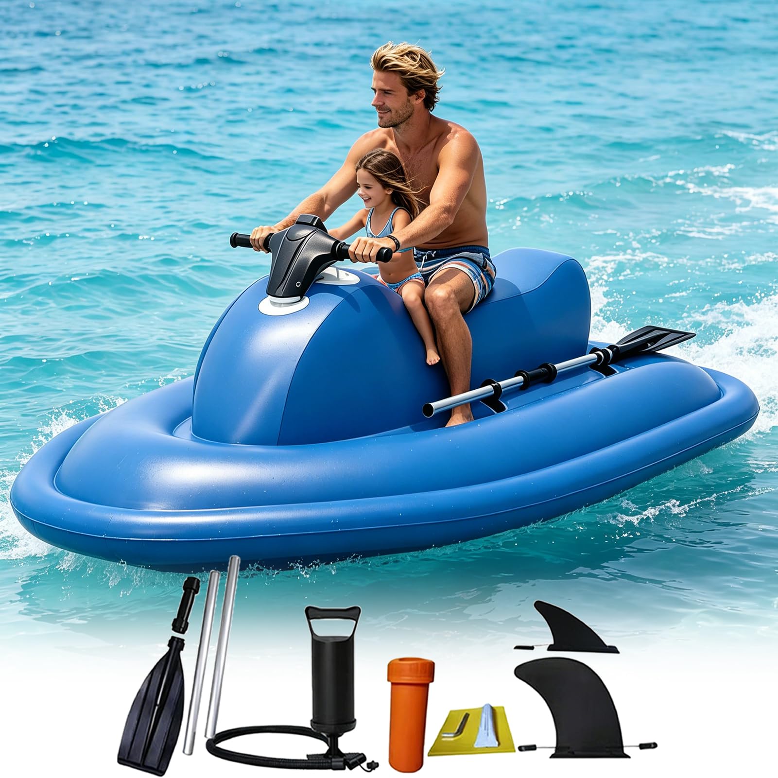 Tdsyocg Motorboat Only 2-Person Electric Underwater Scooter Jet Ski Boat | 500W/700W Electric Underwater Jet Boat | 10000Mah/16000Mah Battery, 3-7 Km/H, 40-130 Min Battery Life | For Adults, Pool, Lake, Snorkeling