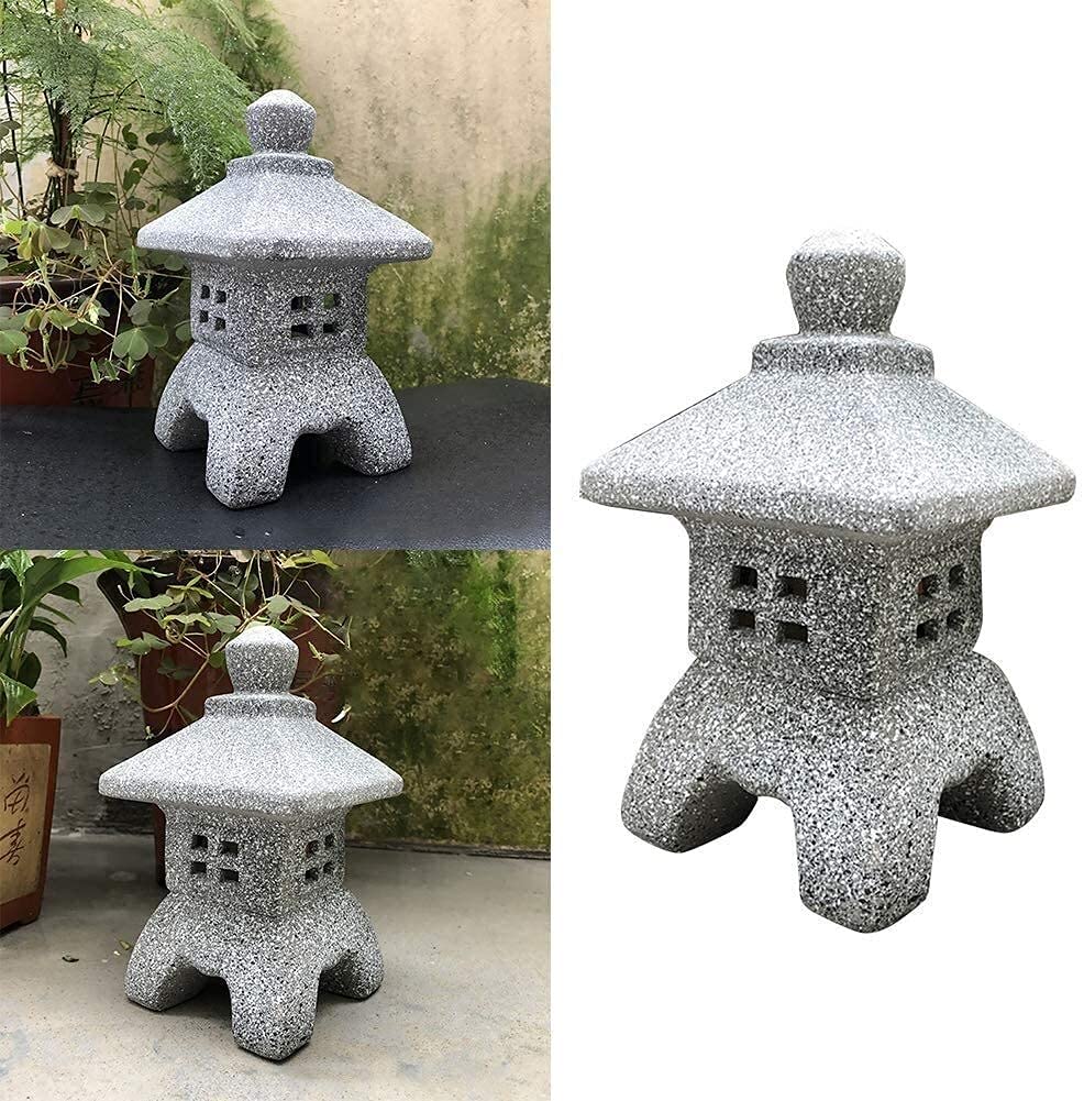 Statue e sculture da giardino Pagoda in ceramica da esterno Scultura da giardino Ornamenti d'arte in stile giapponese Patio Arti e mestieri Lanterna Statua Splendida decorazione da giardino (20*10.5*1