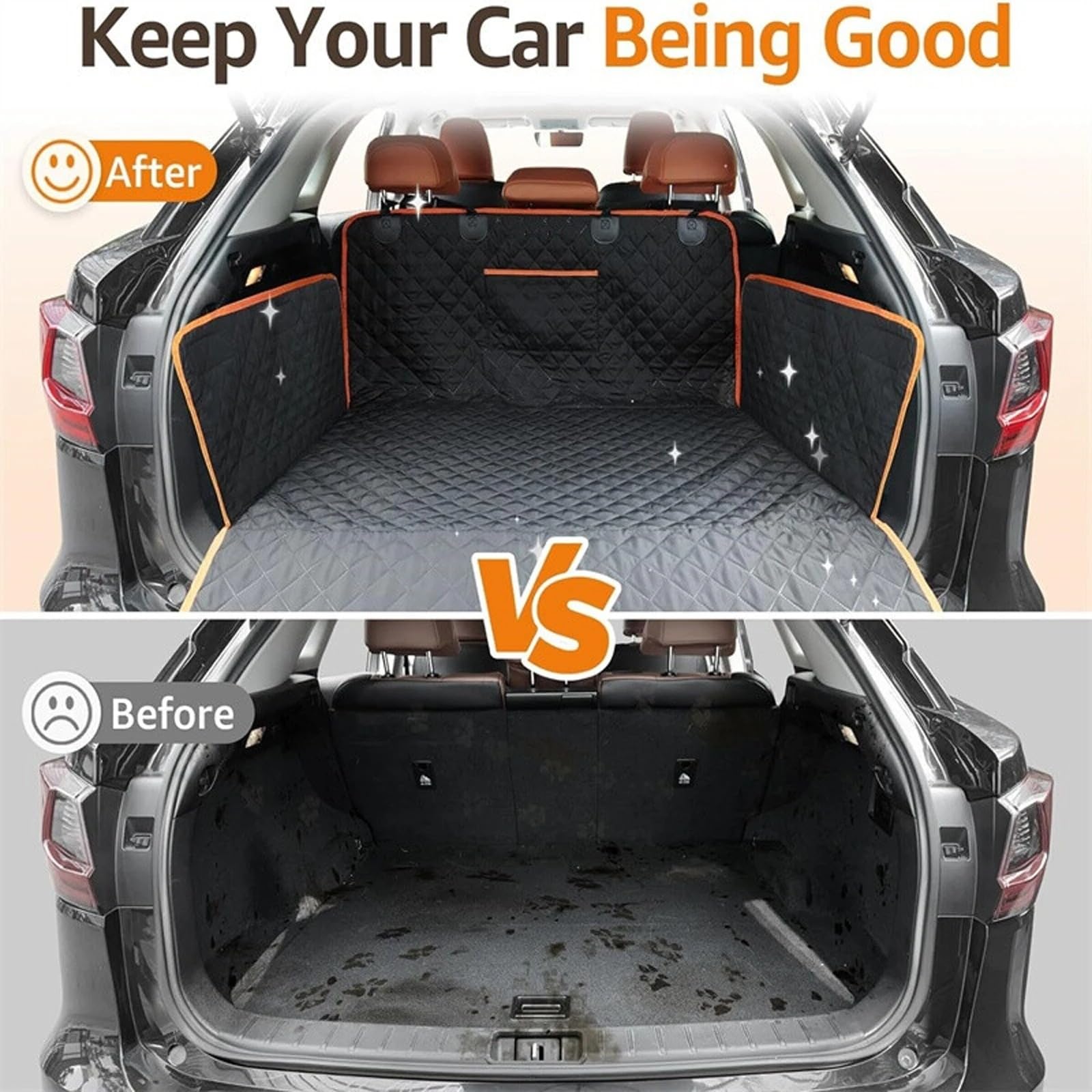 Funda para asiento de coche para perro, antideslizante, protector de maletero para perros, a prueba de arañazos y suciedad, protección lateral y parachoques