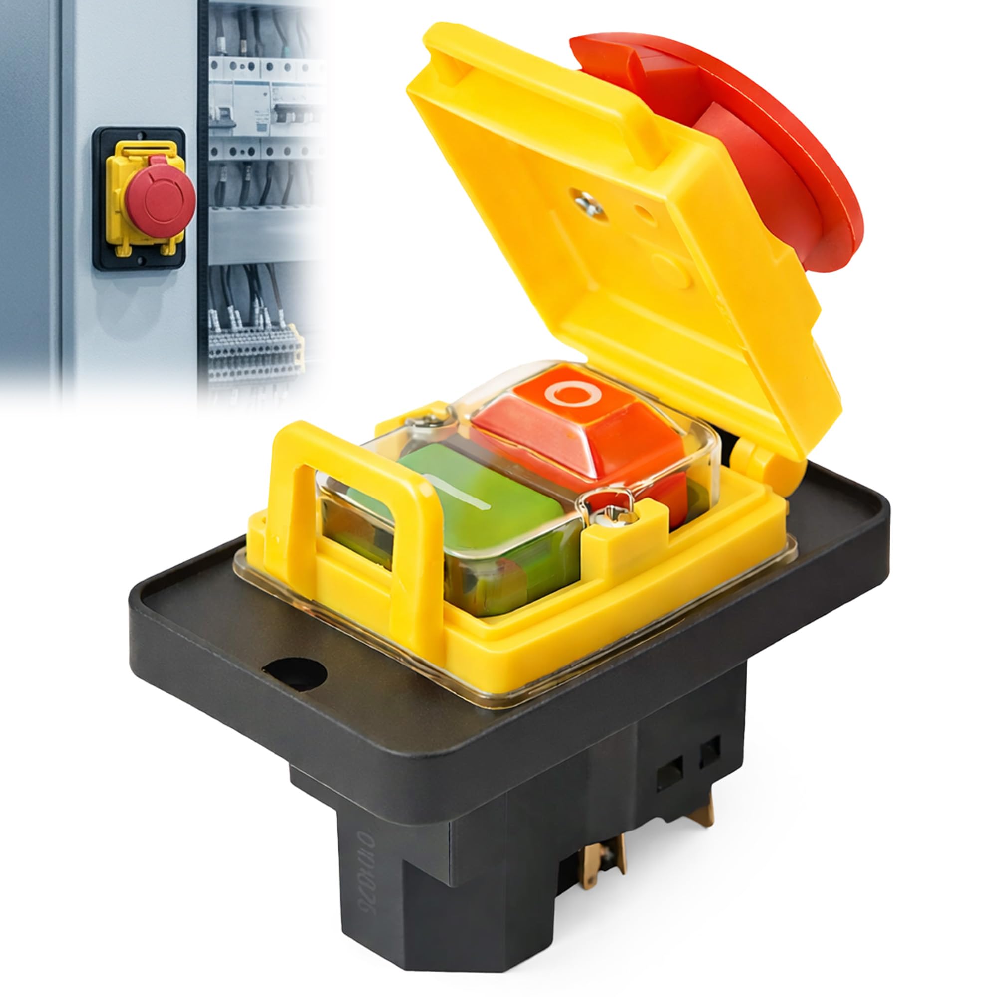 Commutateur de machine Interrupteur d'appareil 3 phases KJD18 400 V : interrupteur de sécurité électromagnétique IP54 Déclencheur de tension zéro pour machines à bois et métal Atelier