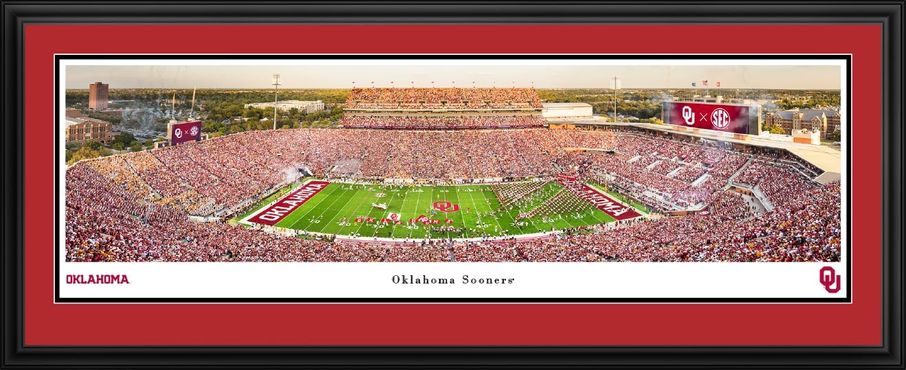 Oklahoma Sooners Football - Unframed Poster by Blakeway Panoramas (40"W x 13.5"H)