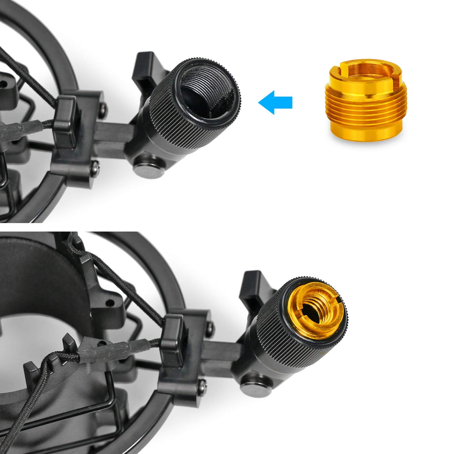 Snapklik.com : 4 PCS Gold Colour Adapter For HyperX QuadCast Mic, Blue ...