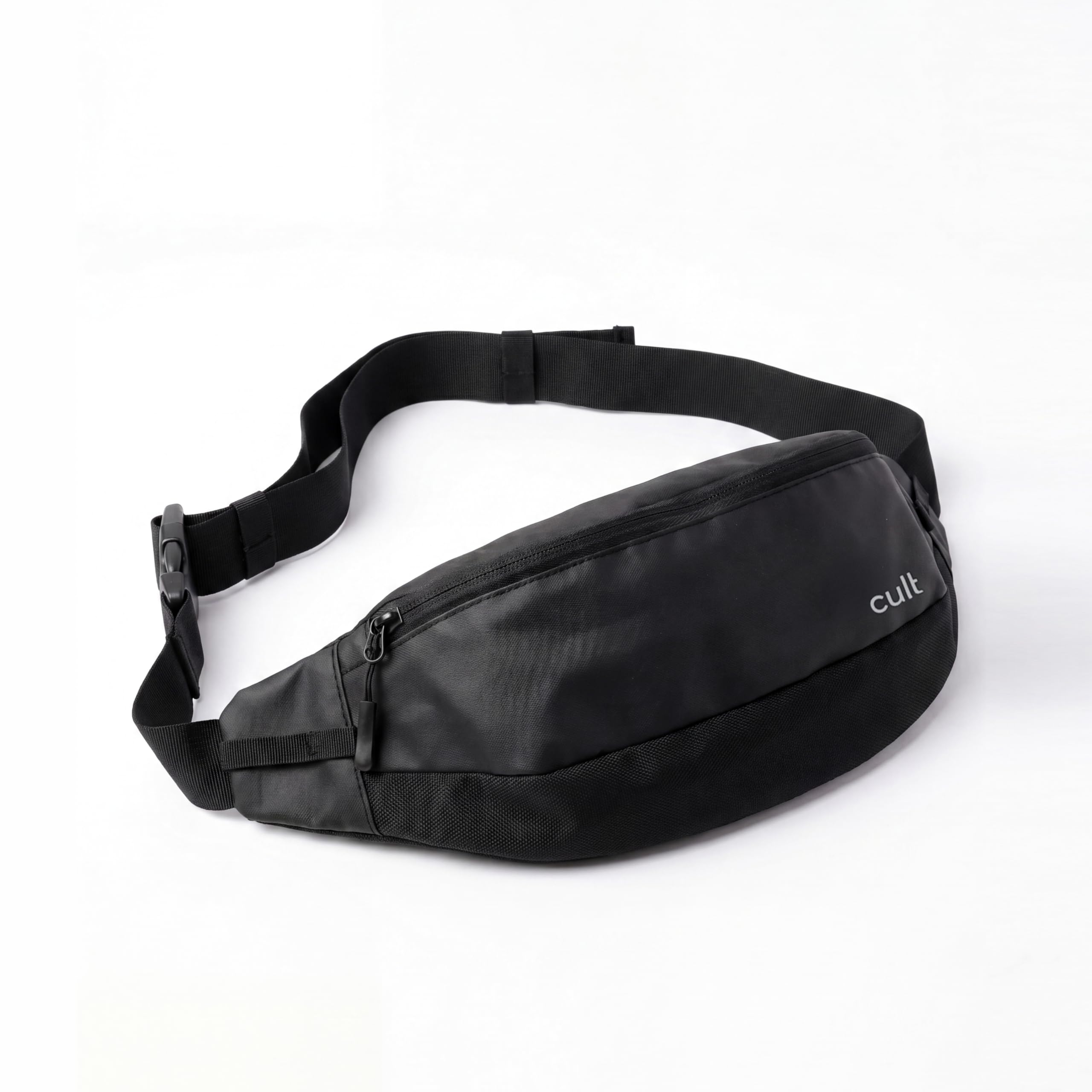 Cult Waist Bag for Men & Women, Compact Fanny Pack with Dual Compartments, Adjustable Strap, Water-Repellent Travel, Running & Everyday Carry Bag, Black-image-35