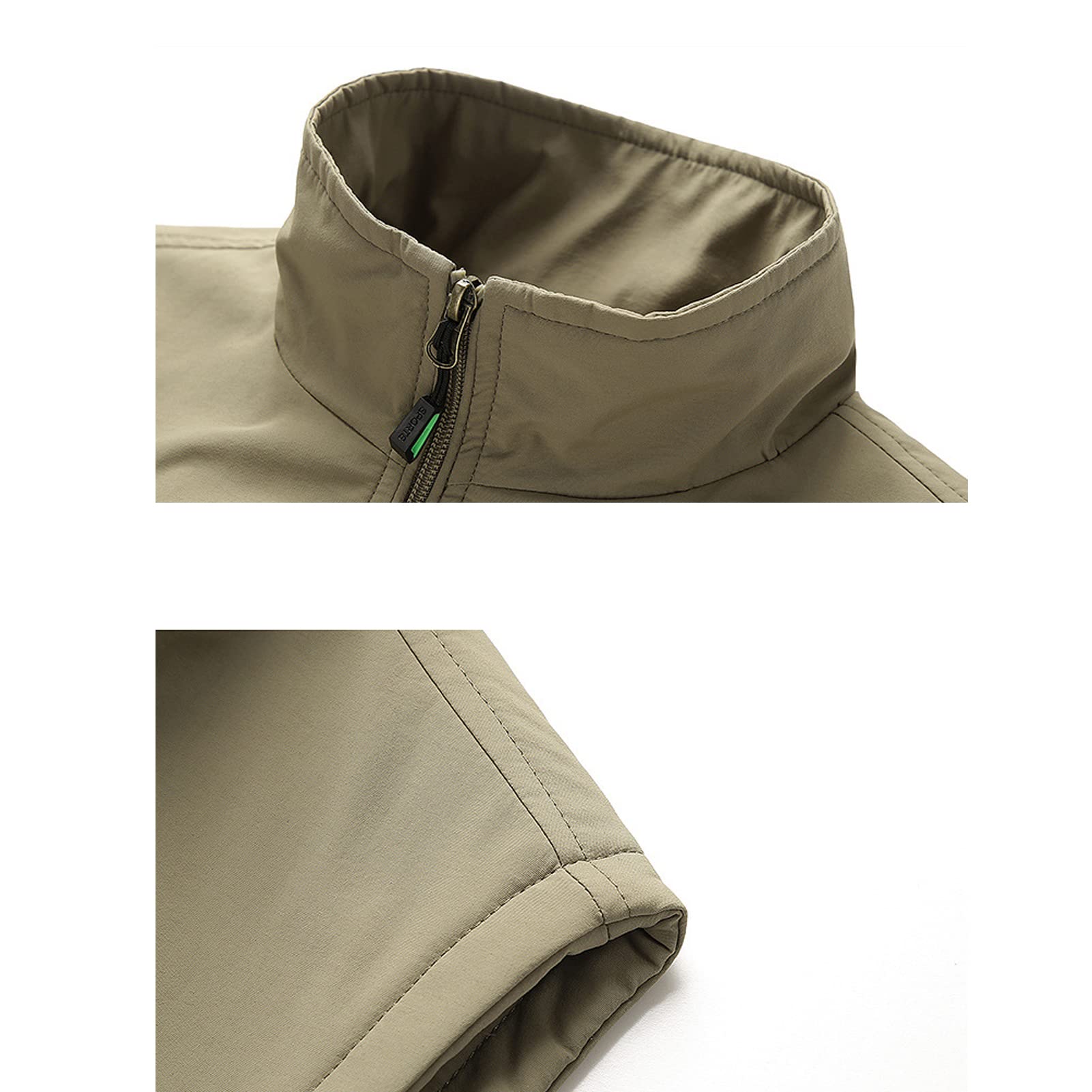 Chaleco de forro polar reversible con múltiples bolsillos para hombre Outwear al aire libre casual con cremallera chaleco de pesca chaqueta reporteros fotografía viaje abrigo
