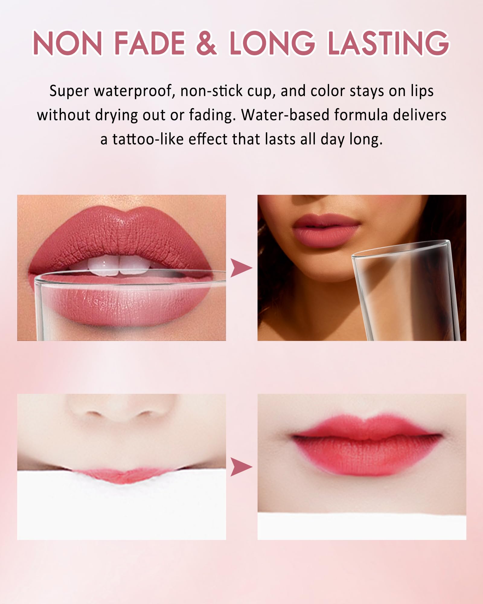 Matte Lip Liner-2Pcs, 2 in 1 Brown Beige Liquid Lipliners Pencil & Lip Stick - Image 4