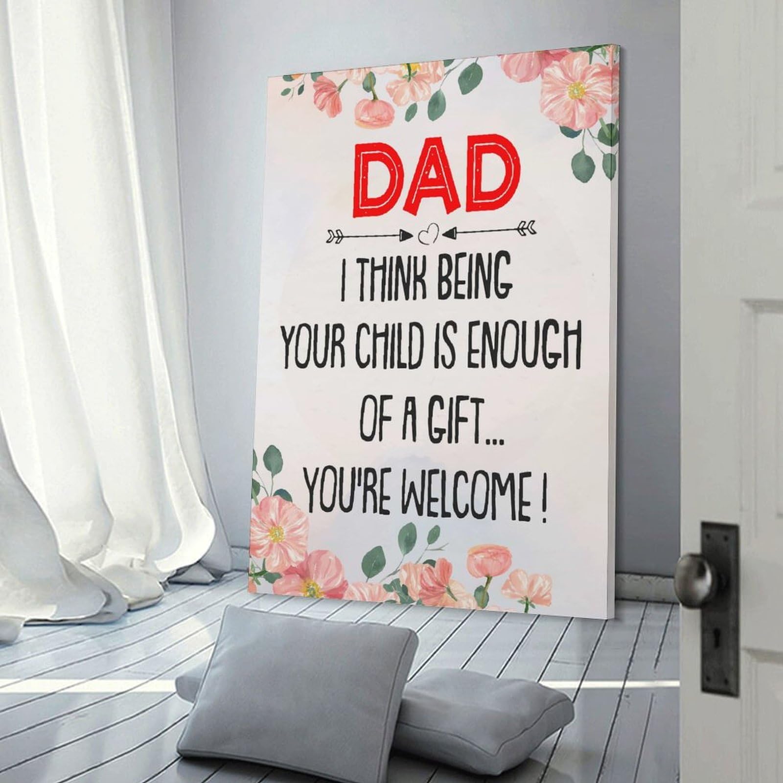 Junmoney Home Decor Wall Art Dad I Think Being Daughter, 16x24inch(40x60cm), for Gallery Wall Decor And Room Displays, An Easy Match for Collected Prints