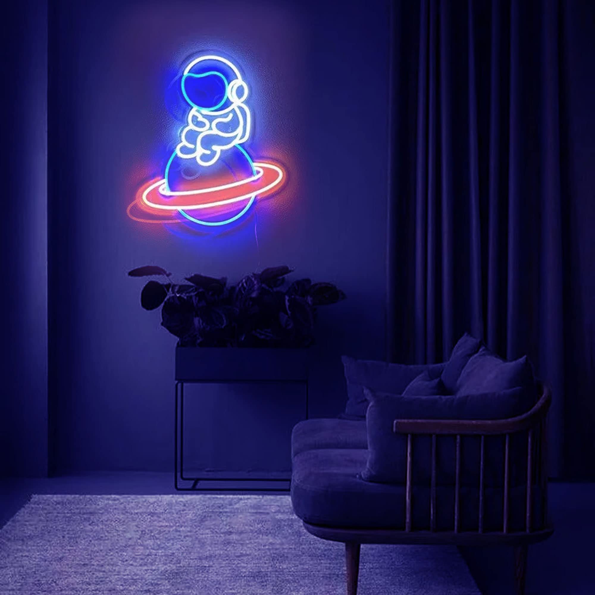 Insegna al neon a led personalizzata, insegna luminosa da parete artistica personalizzata per la decorazione della parete della camera da letto della camera (Opzionale 40-150cm, 1-3 riga di testo)