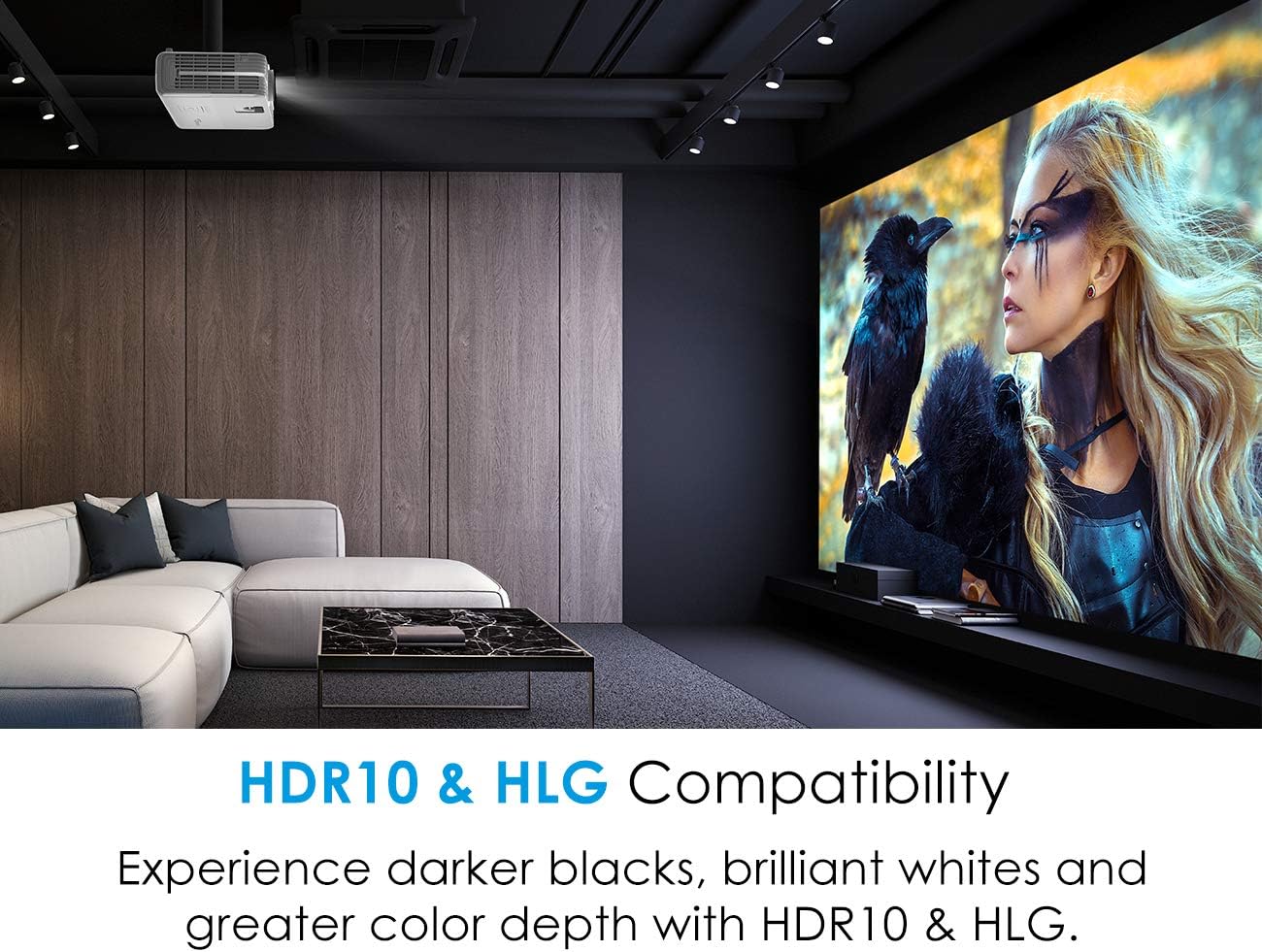 Uр Tо 40% оƒƒ Optoma UHD52ALV Voice Assistant-Compatible DLP Projector for Lights-On Viewing, 3500 Lumen, 3840x2160