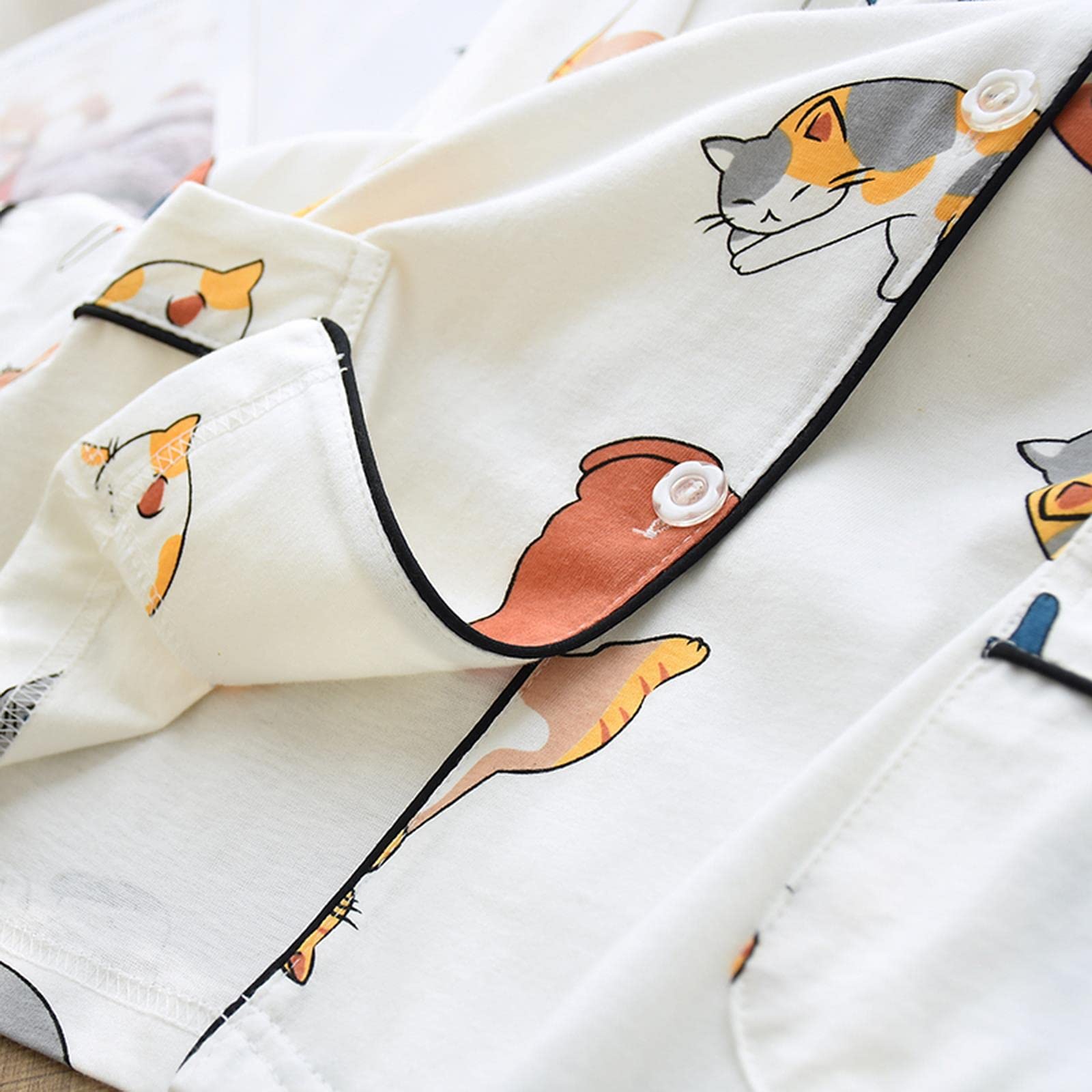 Pigiama Donna Cartoon Knitting 2 Pezzi di Pigiama Set Primavera Estate Autunno Inverno Maniche Lunghe Abbigliamento Domestico per Donne Lady Lounge Home Service