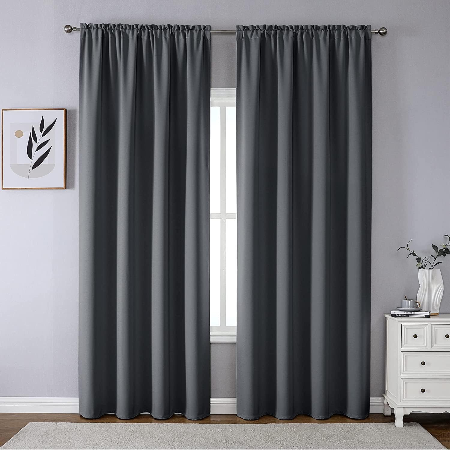 CUCRAF Blackout Curtains 90 inches Long, Room Darkening