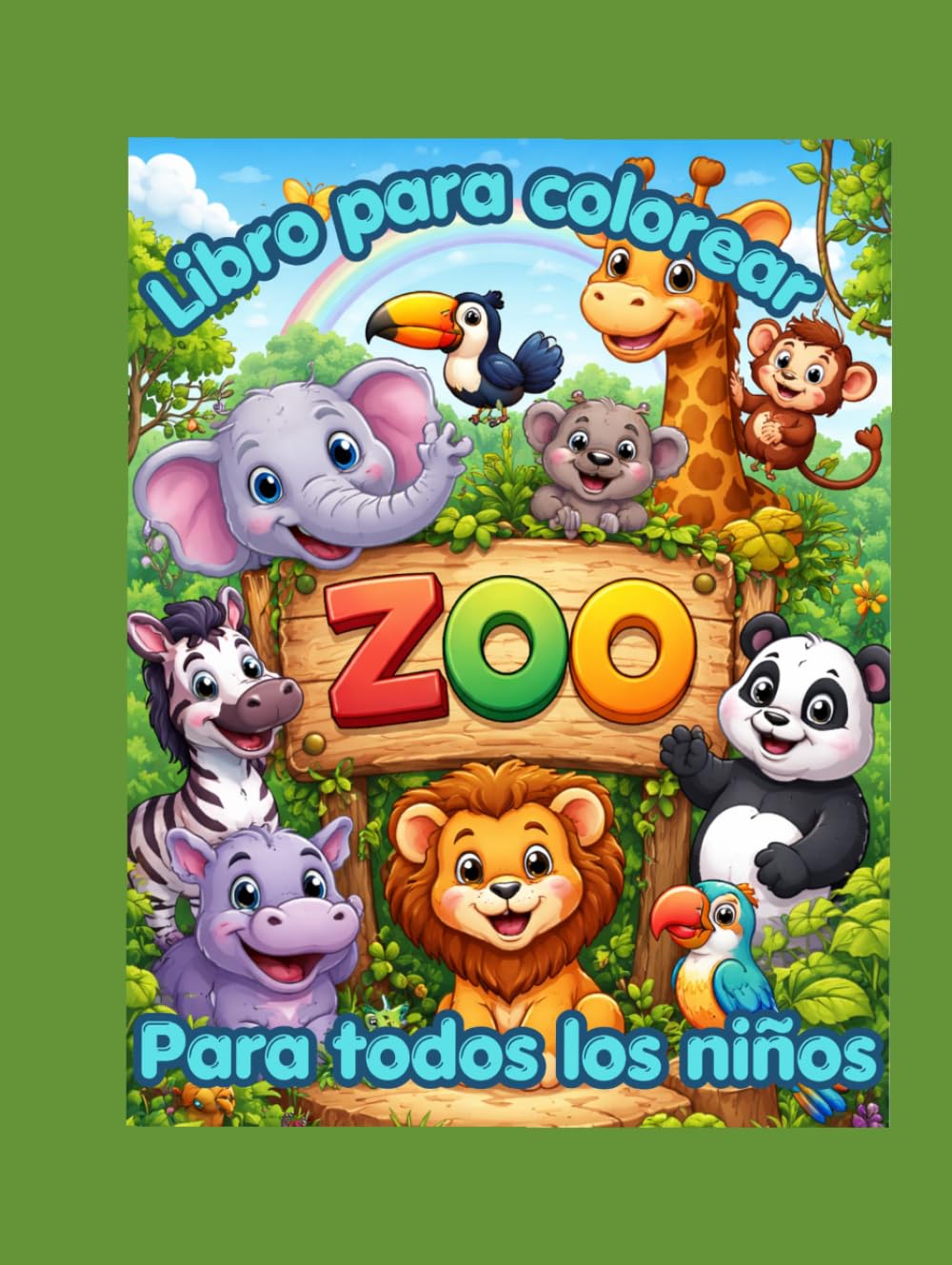 Libro de animales del zoologico para colorear para todos los niños